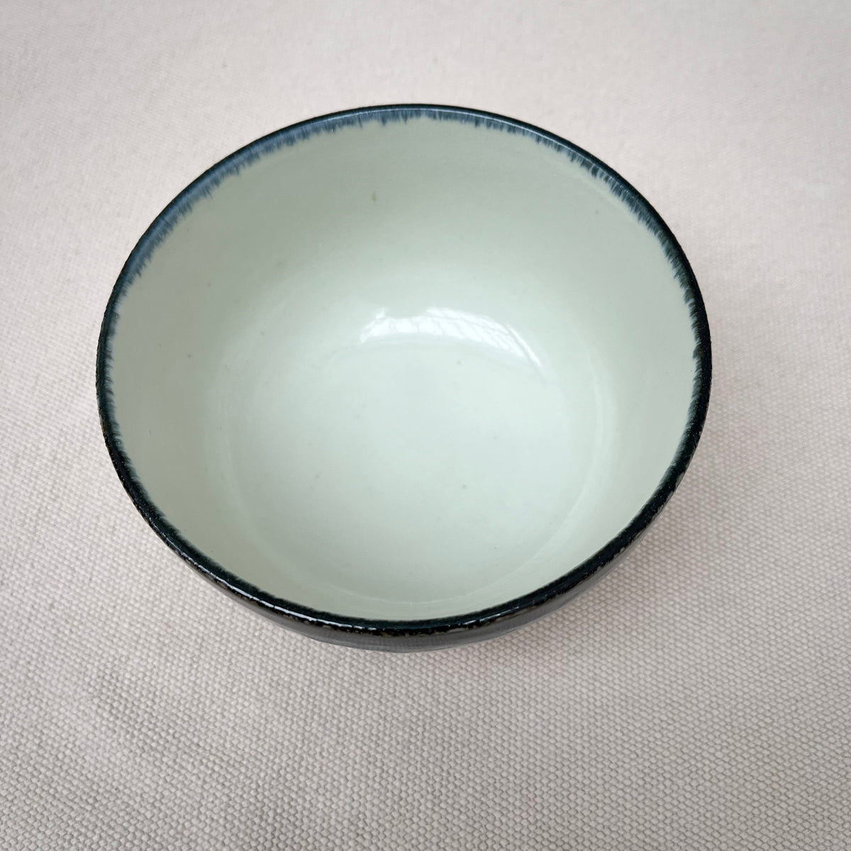 Donburi-skål vit-blå "Rokube"