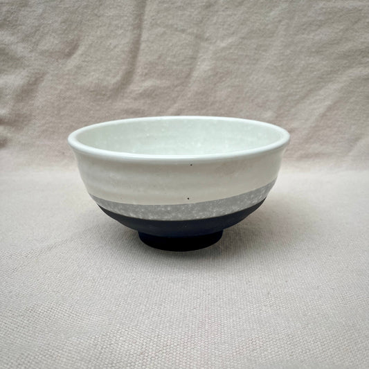 Donburi-skål vit-svart "Rokube"